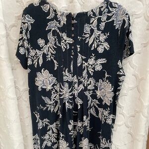 J Jill - Wherever Collection - Navy Floral Dress - L